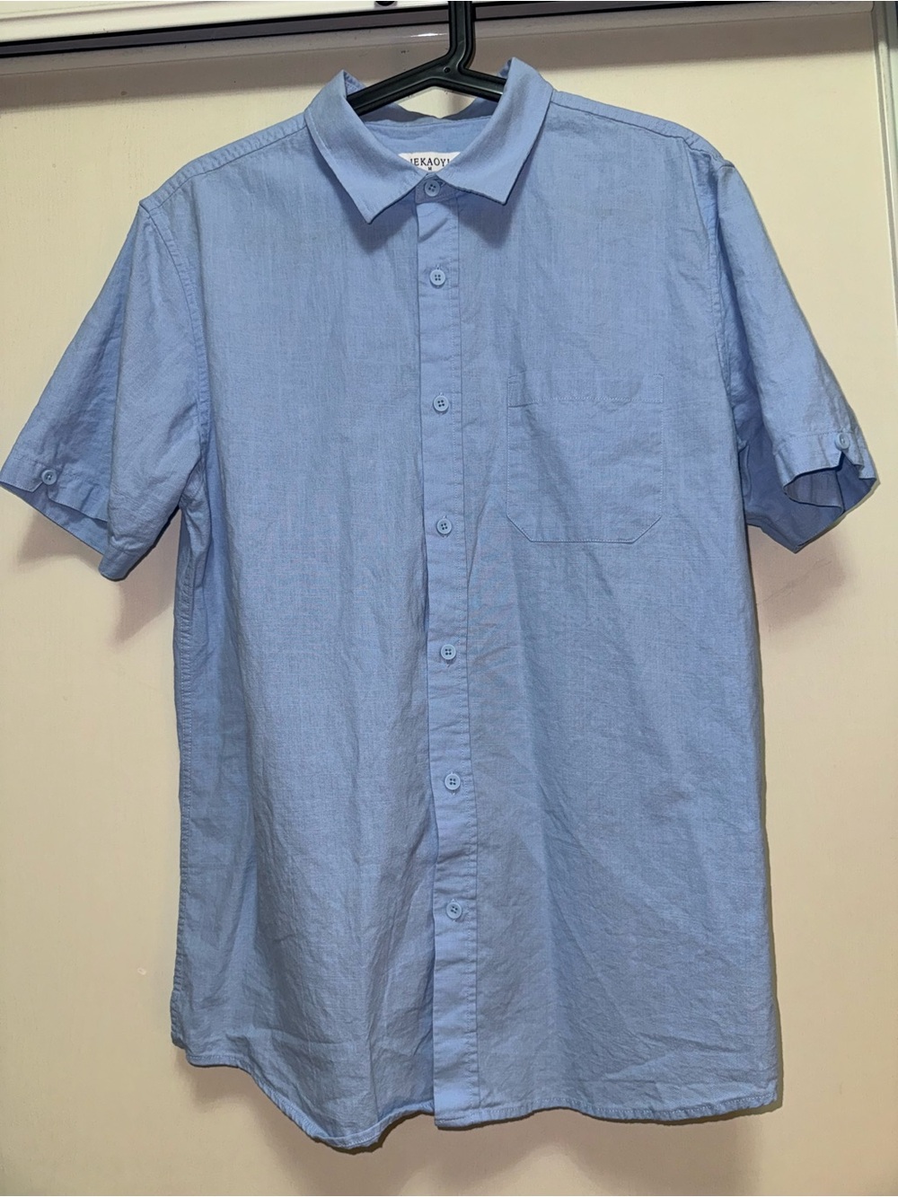 Blue Short Sleeve Collared Shirt - M